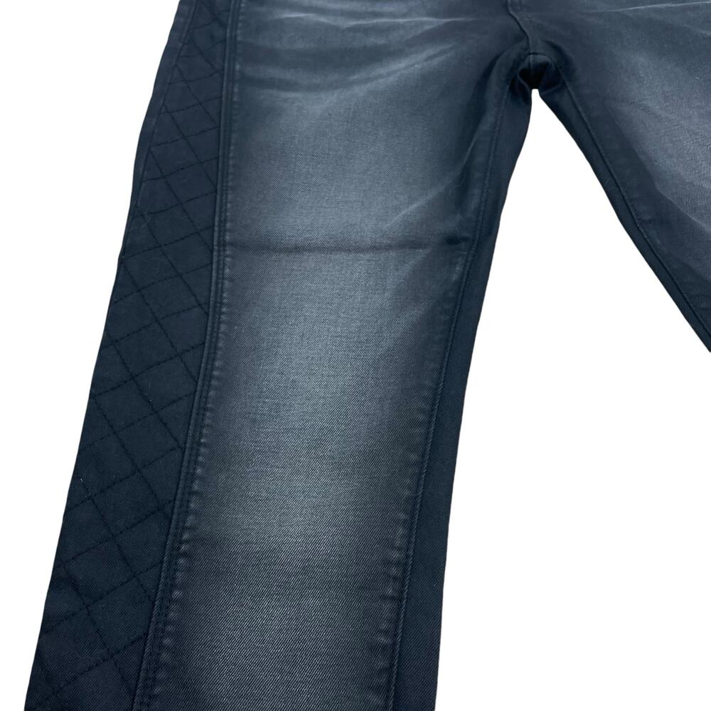 D-ID Revolve Quilted Side Striped Skinny Jeans Black Wash Size 31 - Picture 7 of 11